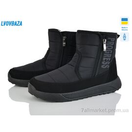 Дутики чоловічі Зима 3815 чорний (6 пар р.41-46) "Lvovbaza" недорого оптом від прямого постачальника