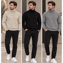 Фотография Свитер мужской 26451 beige р.48-54 "LOOK" недорого оптом от прямого поставщика