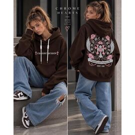 Худи дитячий на дівчинку KR883 brown р.32-42 "Karolina" недорого оптом від прямого постачальника