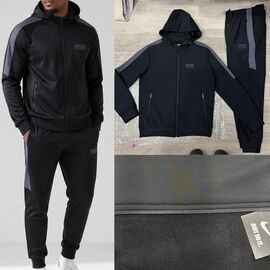 Фотография Костюм спортивный мужской 344-2N black р.50-58 "WHITE" недорого оптом от прямого поставщика