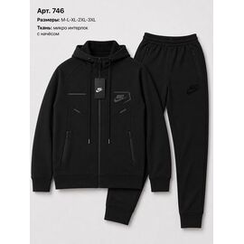 Фотография Костюм спортивный мужской 746 black р.M-3XL "WHITE" недорого оптом от прямого поставщика
