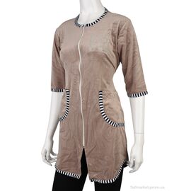 Фотография Халат женский Весна/осень X28 beige (4 шт. р.сетка 42-48) "Textile" недорого оптом от прямого поставщика