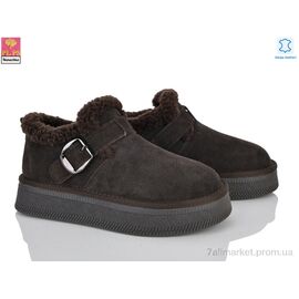 Туфлі жіночі стильні Зима GF2651 brown (6 пар р.36-40) "PLPS-Nanachka" недорого оптом від прямого постачальника