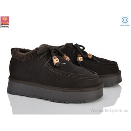 Туфлі жіночі стильні Зима 2640 brown (6 пар р.36-40) "PLPS-Nanachka" недорого оптом від прямого постачальника