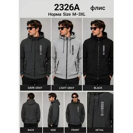 Фотография Кофта спортивная мужская 2326A black р.M-3XL "Hoan" недорого оптом от прямого поставщика
