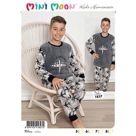 Фотография Пижама детская тёплая на девочку 1827 grey р.5-8 "Disneyopt kids" недорого оптом от прямого поставщика