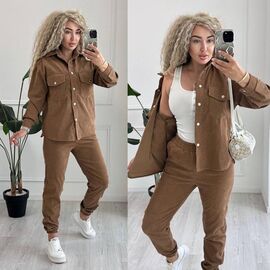 Фотография Костюм спортивный женский тёплый 127 beige р.42-56 "Alisa Brand" недорого оптом от прямого поставщика