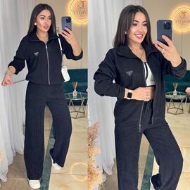 Фотография Костюм спортивный женский тёплый 216 black р.42-56 "Alisa Brand" недорого оптом от прямого поставщика