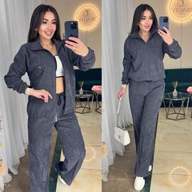 Фотография Костюм спортивный женский тёплый 216 grey р.42-56 "Alisa Brand" недорого оптом от прямого поставщика