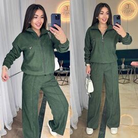 Фотография Костюм спортивный женский тёплый 216 khaki р.42-56 "Alisa Brand" недорого оптом от прямого поставщика