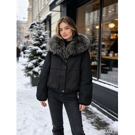 Куртка жіноча зимова 7186 black р.46-54 "Jacket" недорого оптом від прямого постачальника