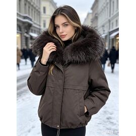 Куртка жіноча зимова 7186 brown р.46-54 "Jacket" недорого оптом від прямого постачальника