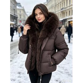 Куртка жіноча зимова 7332 brown р.46-54 "Jacket" недорого оптом від прямого постачальника