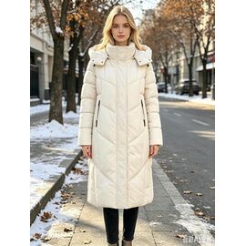 Куртка жіноча зимова 8172 beige р.M-3XL "Jacket" недорого оптом від прямого постачальника