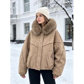Куртка жіноча зимова 885 beige р.48-56 "Jacket" недорого оптом від прямого постачальника