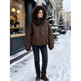 Куртка жіноча зимова 885 d.brown р.48-56 "Jacket" недорого оптом від прямого постачальника