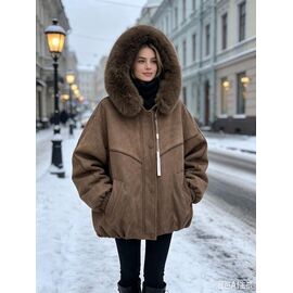 Куртка жіноча зимова 885 l.brown р.48-56 "Jacket" недорого оптом від прямого постачальника