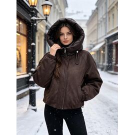 Куртка жіноча зимова 892 brown р.48-56 "Jacket" недорого оптом від прямого постачальника