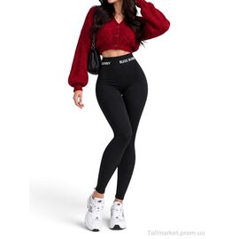 Лосінси жіночі Зима 2923 чорний (3 шт. р.сіткаL-2XL) "Sport style" недорого оптом від прямого постачальника