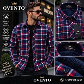 Сорочка чоловіча тепла VR87 navy р.M-3XL "Verton" недорого оптом від прямого постачальника
