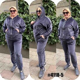 Костюм спортивний жіночий теплий 4118-5 grey р.54-60 "ZLATA" недорого оптом від прямого постачальника