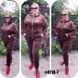 Костюм спортивний жіночий теплий 4118-7 brown р.54-60 "ZLATA" недорого оптом від прямого постачальника