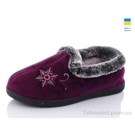 Тапки жіночі для будинку Зима 2202 фіолет (6 пар р.37-42) "Крок" недорого оптом від прямого постачальника