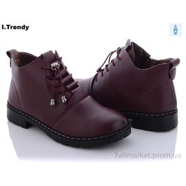 Черевики жіночі стильні Весна/осінь BK79-8bordo (8 пар р.36-41) "Trendy" недорого оптом від прямого постачальника