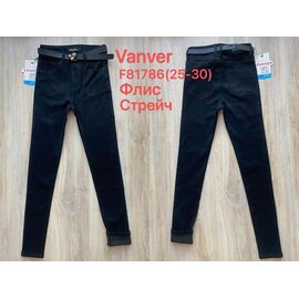 Джинси жіночі утеплені F81786 black р.25-30 "Vanver" недорого оптом від прямого постачальника