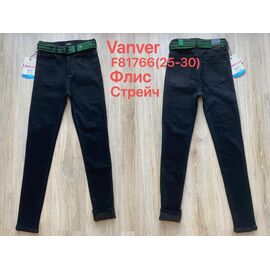 Джинси жіночі утеплені F81766 black р.25-30 "Vanver" недорого оптом від прямого постачальника