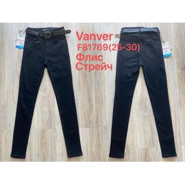 Джинси жіночі утеплені F81769 black р.25-30 "Vanver" недорого оптом від прямого постачальника