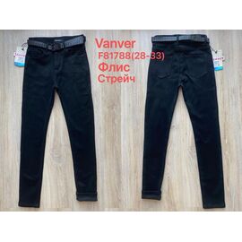 Джинси жіночі утеплені F81788 black р.28-33 "Vanver" недорого оптом від прямого постачальника