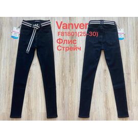 Джинси жіночі утеплені F81801 black р.25-30 "Vanver" недорого оптом від прямого постачальника