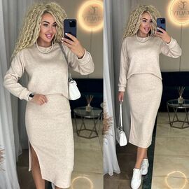 Костюм жіночий 6033 beige р.42-50 "LINDA" недорого оптом від прямого постачальника
