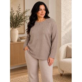 Светр жіночий 25510 beige р.52-56 "Elena&Vika" недорого оптом від прямого постачальника