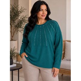 Светр жіночий 25510 green р.52-56 "Elena&Vika" недорого оптом від прямого постачальника