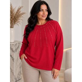 Светр жіночий 25510 red р.52-56 "Elena&Vika" недорого оптом від прямого постачальника