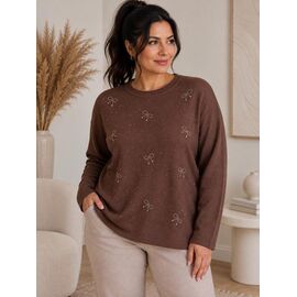 Светр жіночий 25512 brown р.52-56 "Elena&Vika" недорого оптом від прямого постачальника
