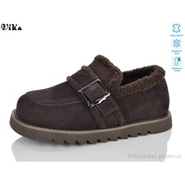 Туфлі жіночі стильні Зима 001 brown (6 пар р.36-41) "VIKA-Limani" недорого оптом від прямого постачальника