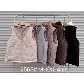 Жилетка жіноча 2563 brown р.M-2XL "Shoptime" недорого оптом від прямого постачальника