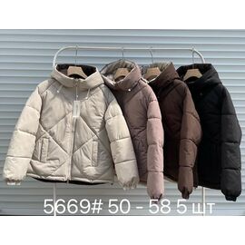 Куртка жіноча демісезонна 5669 beige р.50-58 "Shoptime" недорого оптом від прямого постачальника