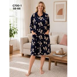 Халат жіночий C700-1 navy р.58-66 "Fili Wear" недорого оптом від прямого постачальника