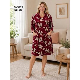 Халат жіночий C700-1 wine р.58-66 "Fili Wear" недорого оптом від прямого постачальника