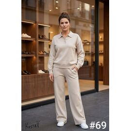 Костюм спортивний жіночий теплий 69 beige р.M-XL "Kosta" недорого оптом від прямого постачальника