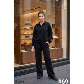 Костюм спортивний жіночий теплий 69 black р.M-XL "Kosta" недорого оптом від прямого постачальника