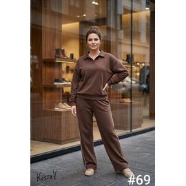 Костюм спортивний жіночий теплий 69 brown р.M-XL "Kosta" недорого оптом від прямого постачальника