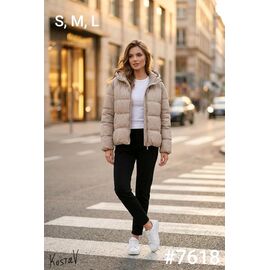 Куртка жіноча демісезонна 7618 beige р.S-L "Kosta" недорого оптом від прямого постачальника
