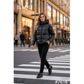 Куртка жіноча демісезонна 7618 black р.S-L "Kosta" недорого оптом від прямого постачальника