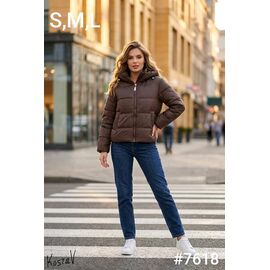 Куртка жіноча демісезонна 7618 brown р.S-L "Kosta" недорого оптом від прямого постачальника