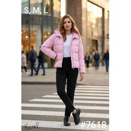 Куртка жіноча демісезонна 7618 pink р.S-L "Kosta" недорого оптом від прямого постачальника